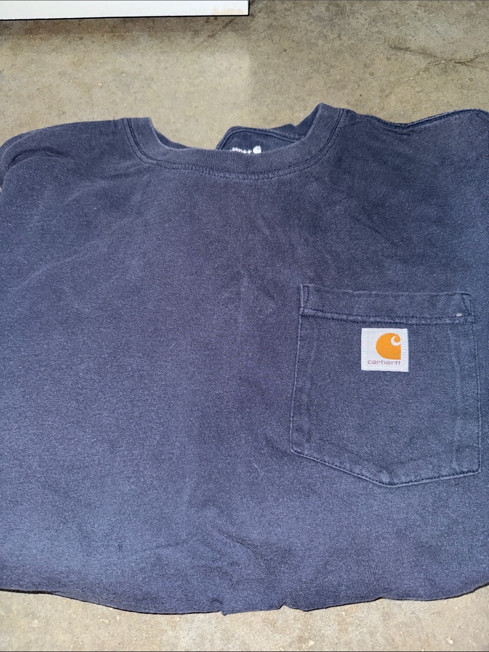 Carhartt Dark Blue Pocket Crew Sweatshirt with Logo Patch